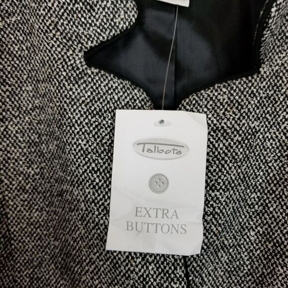 Talbots Women Wool Blend Jacket Blazer Size 14 Petite Gray Preppy Office - Picture 5 of 6